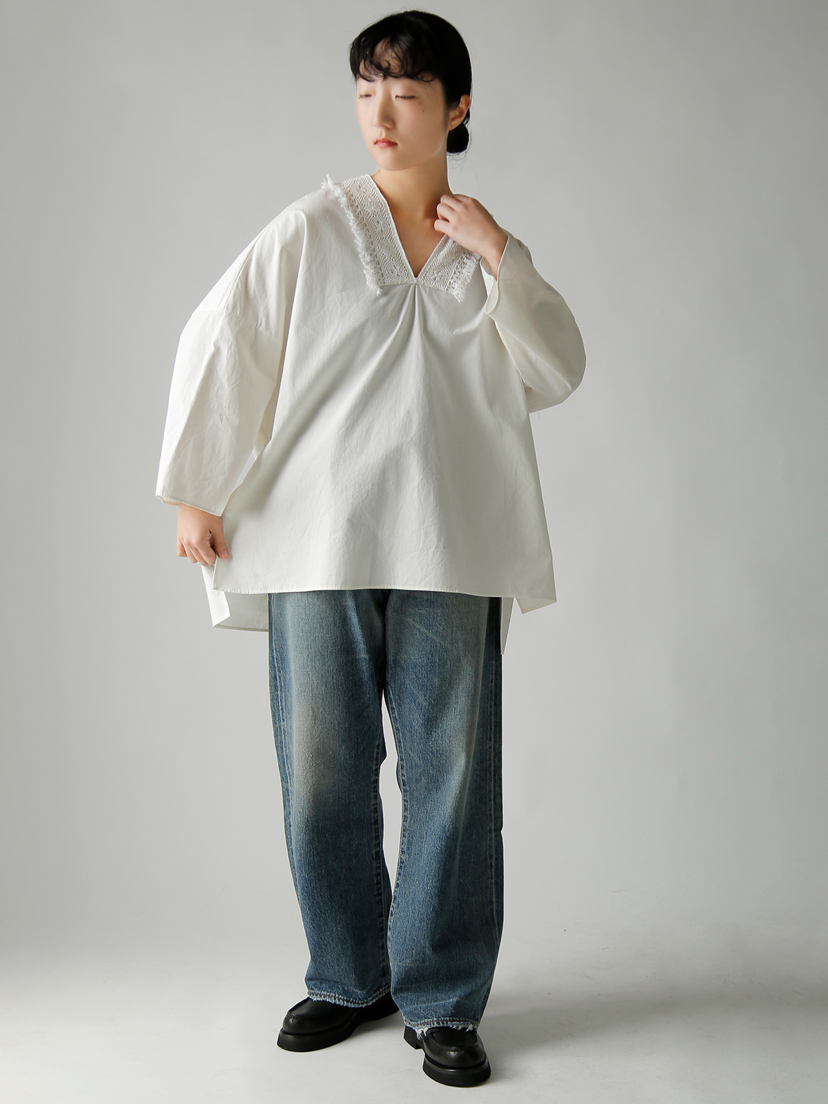 TOUJOURS(�g�D�W���[)�X�[�y���A���E�R�b�g�����B���e�[�W�V�[�e�B���O �|���`�� �gFringe Lace Poncho�h ym44bs05