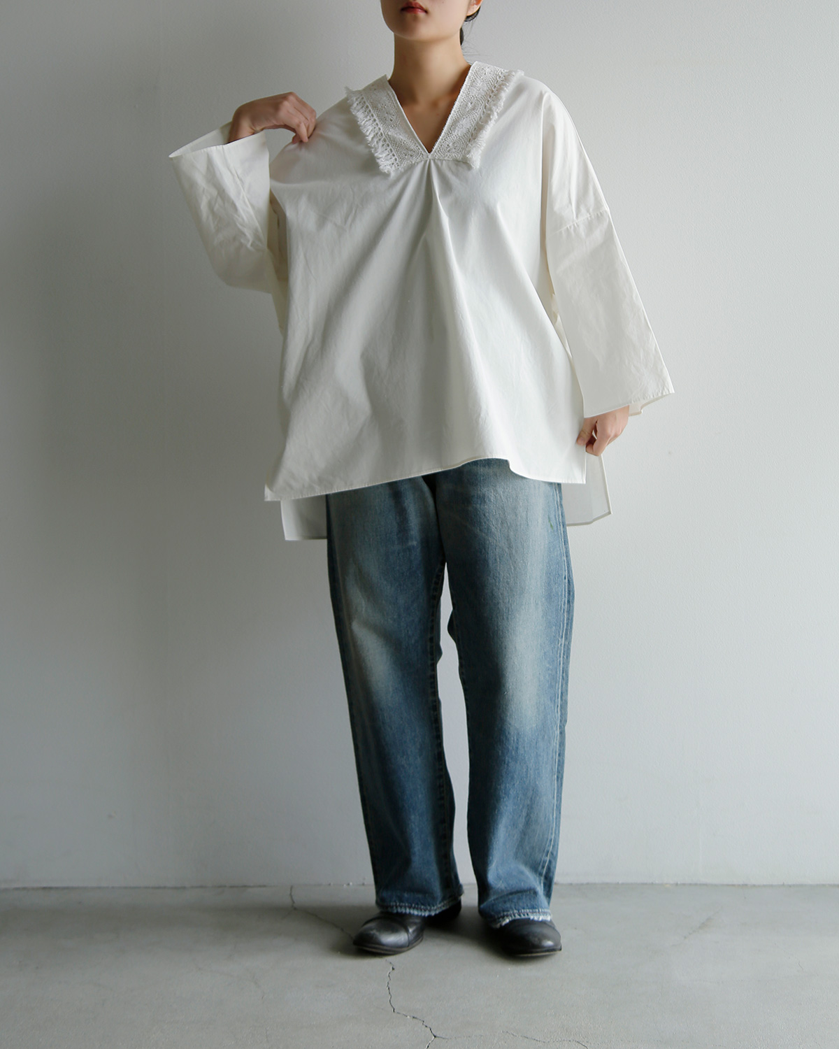 TOUJOURS(�g�D�W���[)�X�[�y���A���E�R�b�g�����B���e�[�W�V�[�e�B���O �|���`�� �gFringe Lace Poncho�h ym44bs05