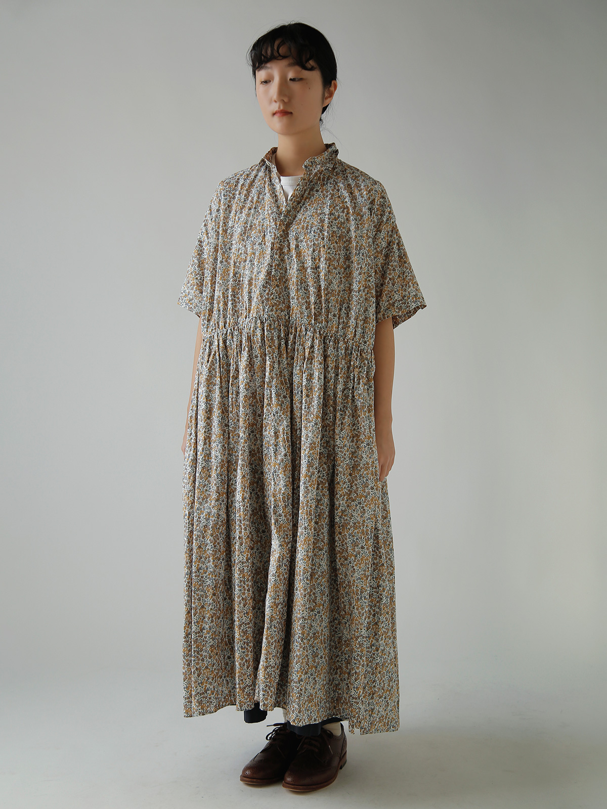 TOUJOURS(�g�D�W���[)���o�e�B�t�����[�v�����g�R�b�g�� �h���X �gShort Sleeve Classic Gathered Dress�h ym44id04-ym44sd04