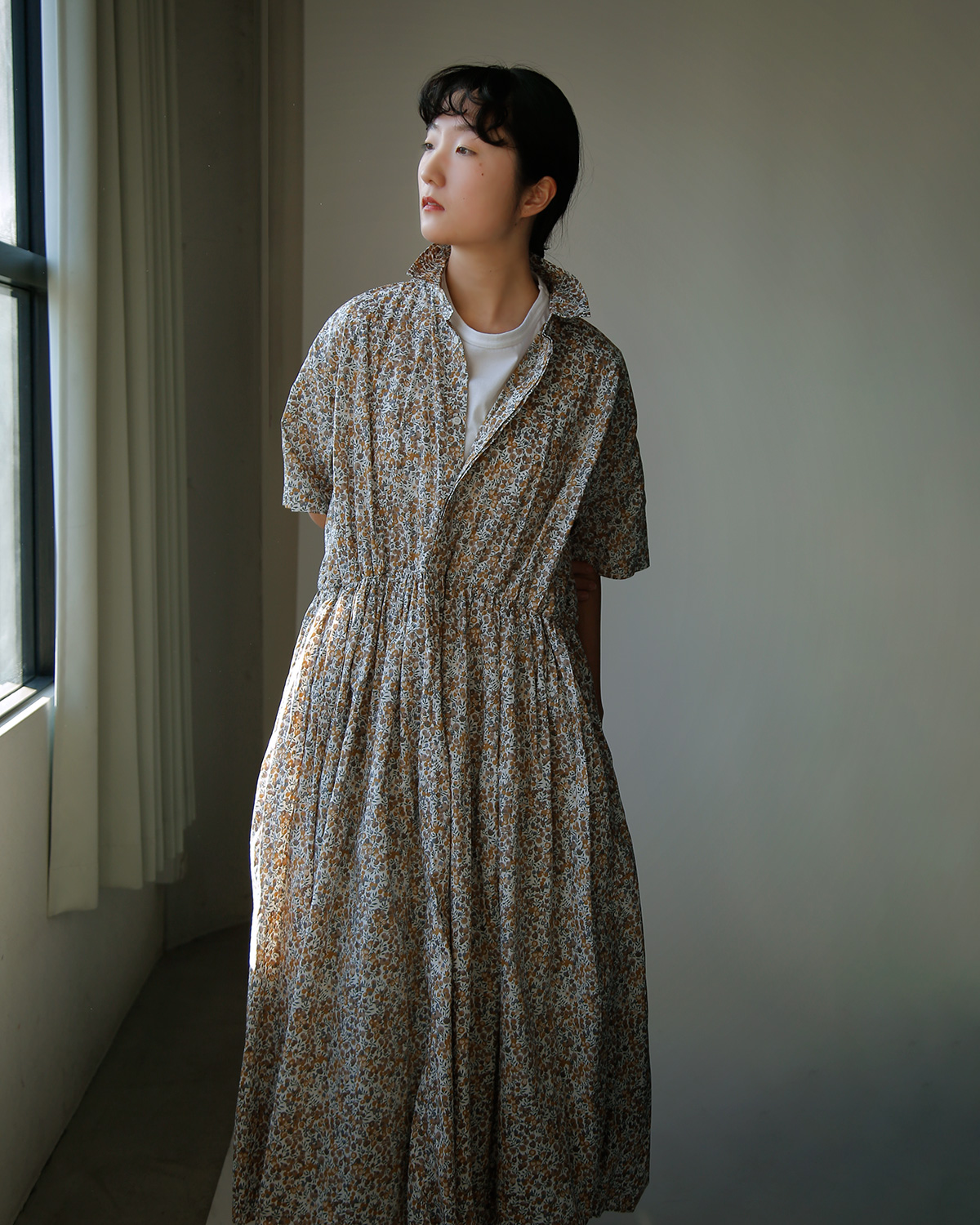 TOUJOURS(�g�D�W���[)���o�e�B�t�����[�v�����g�R�b�g�� �h���X �gShort Sleeve Classic Gathered Dress�h ym44id04-ym44sd04