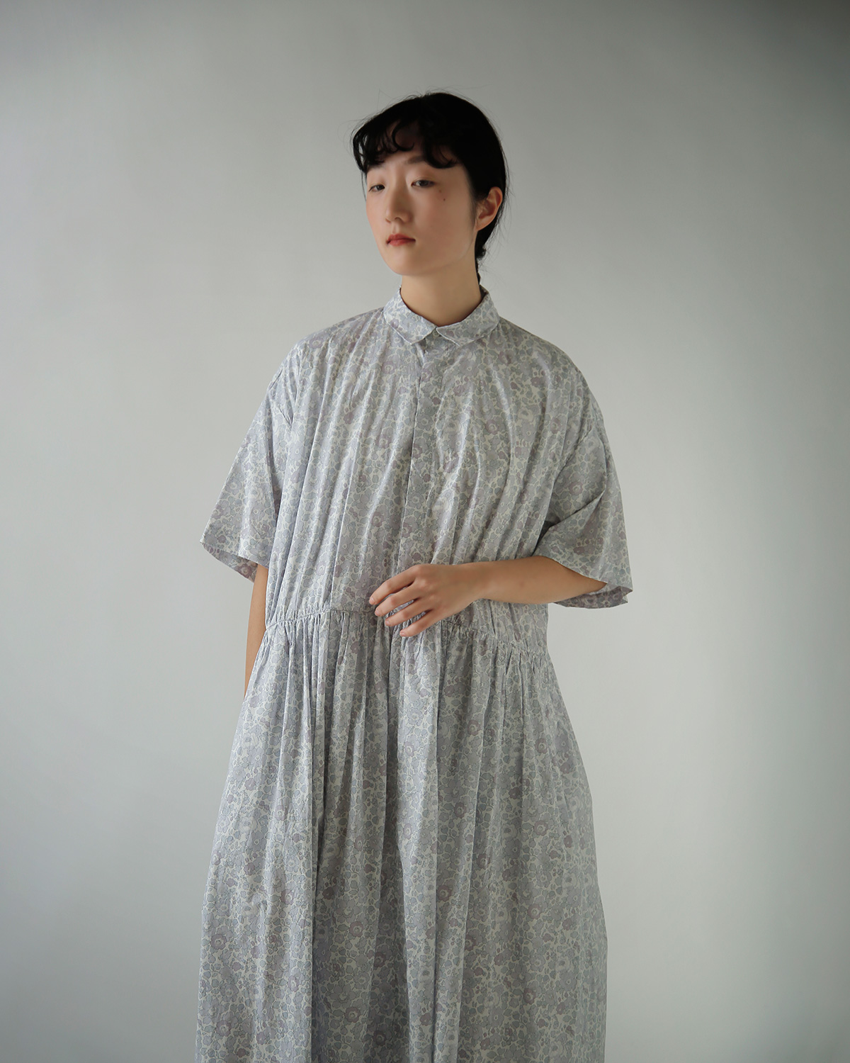 TOUJOURS(�g�D�W���[)���o�e�B�t�����[�v�����g�R�b�g�� �h���X �gShort Sleeve Classic Gathered Dress�h ym44id04-ym44sd04