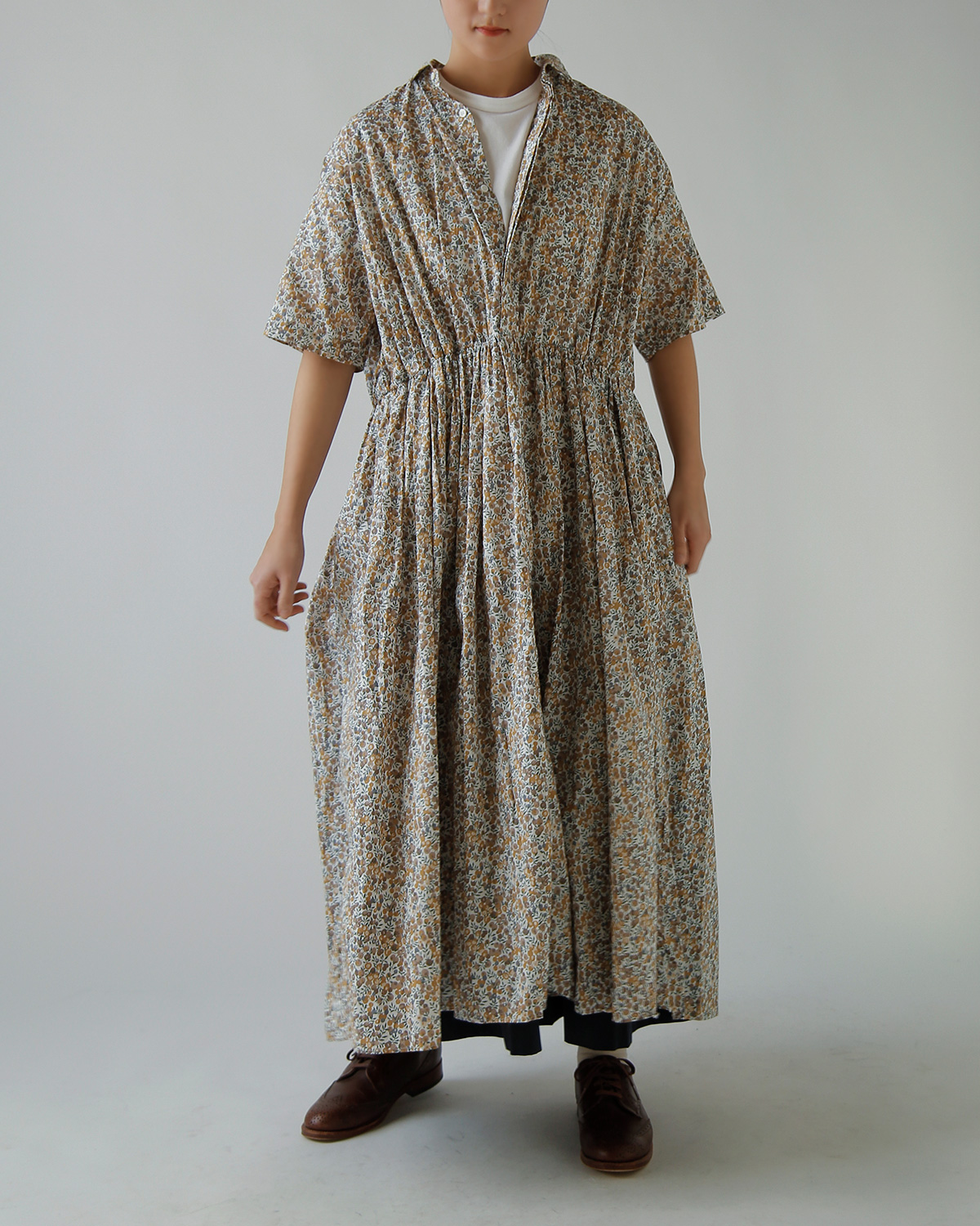 TOUJOURS(�g�D�W���[)���o�e�B�t�����[�v�����g�R�b�g�� �h���X �gShort Sleeve Classic Gathered Dress�h ym44id04-ym44sd04