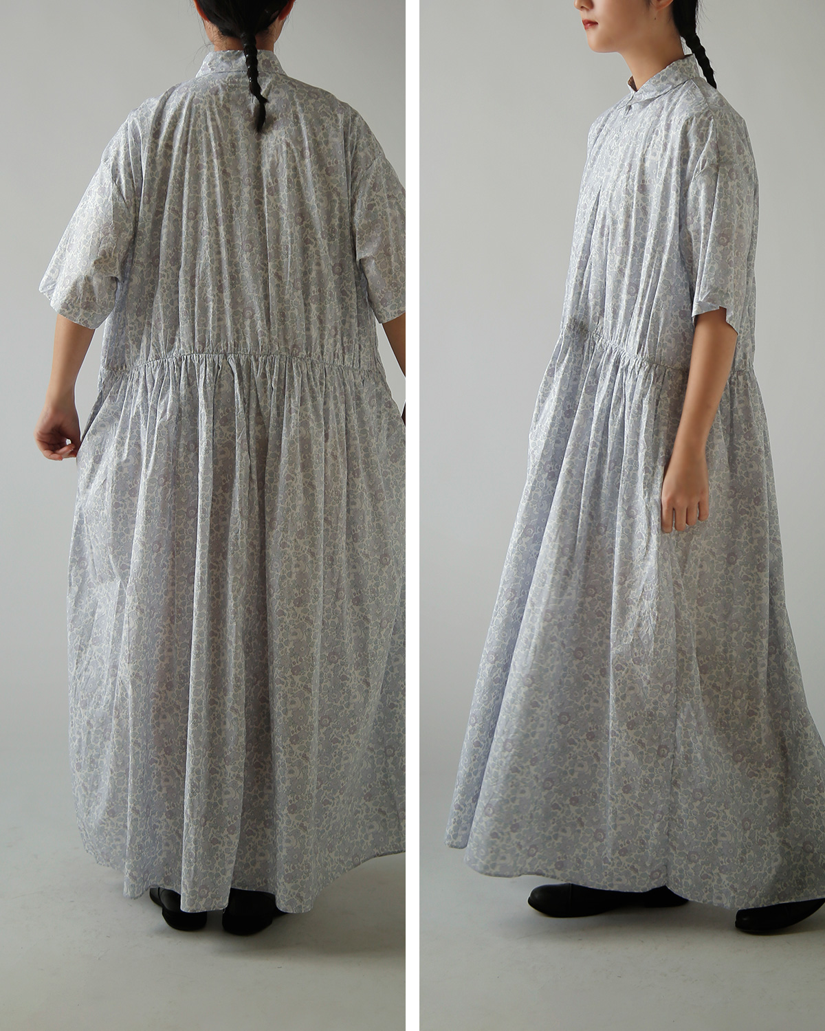 TOUJOURS(�g�D�W���[)���o�e�B�t�����[�v�����g�R�b�g�� �h���X �gShort Sleeve Classic Gathered Dress�h ym44id04-ym44sd04