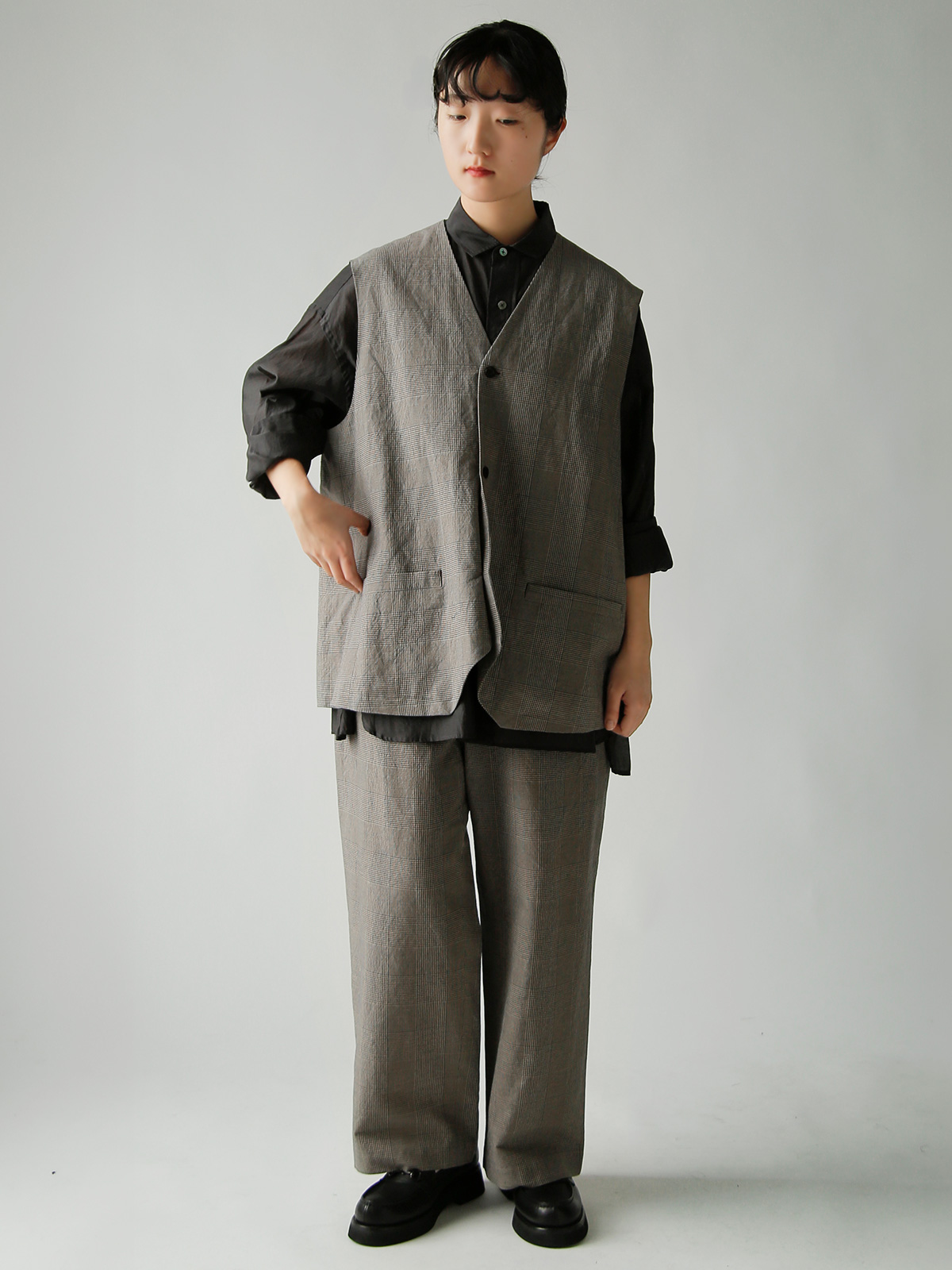 TOUJOURS(�g�D�W���[)�r�X�R�[�X�R�b�g�����l�� �O�����`�F�b�N �p���c �gEasy Trousers�h ym44jp04