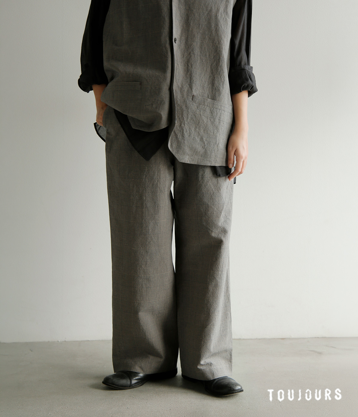 TOUJOURS(�g�D�W���[)�r�X�R�[�X�R�b�g�����l�� �O�����`�F�b�N �p���c �gEasy Trousers�h ym44jp04