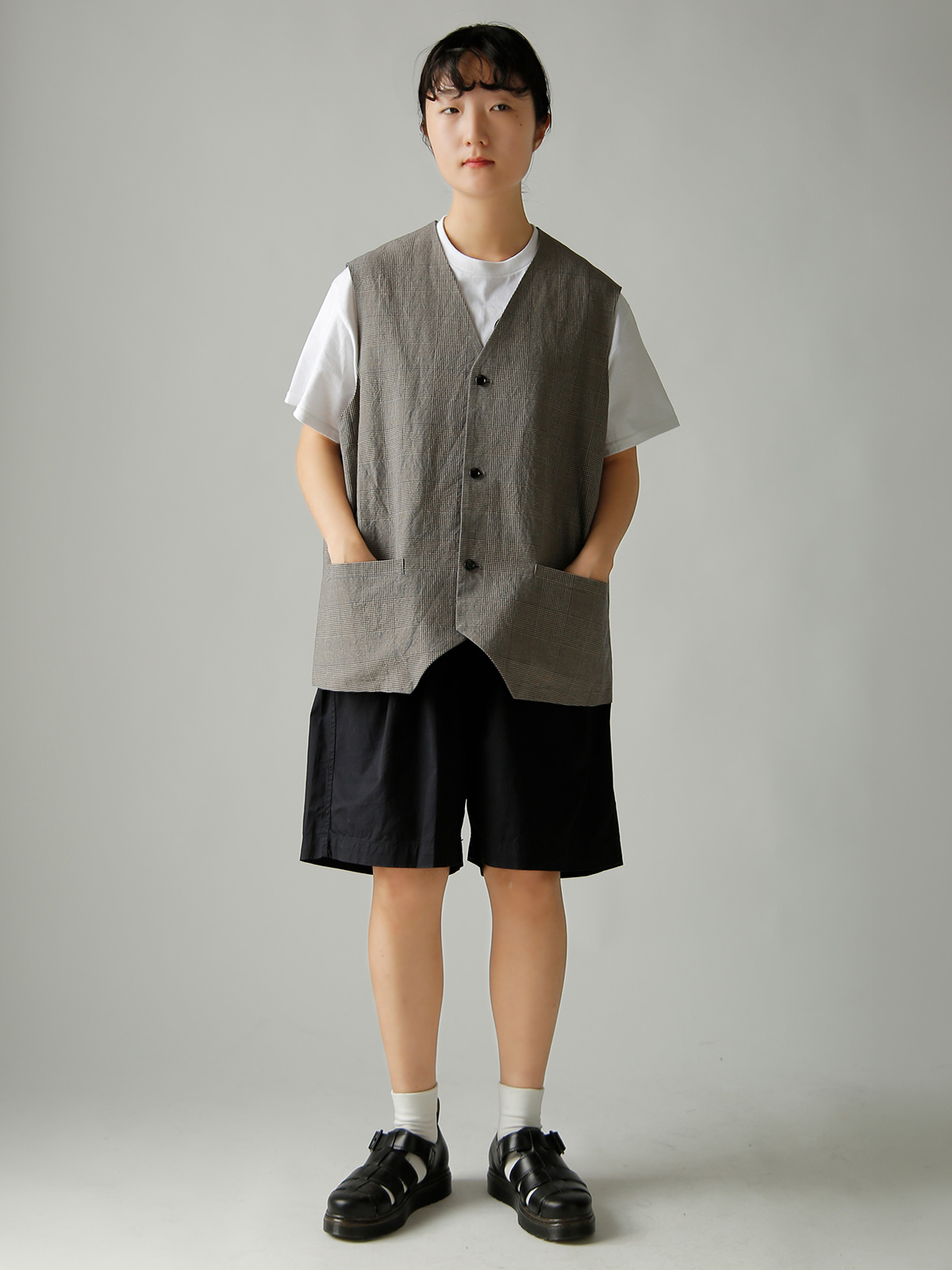 TOUJOURS(�g�D�W���[)�r�X�R�[�X�R�b�g�����l�� �O�����`�F�b�N �x�X�g �gOversize Vest�h ym44jv03