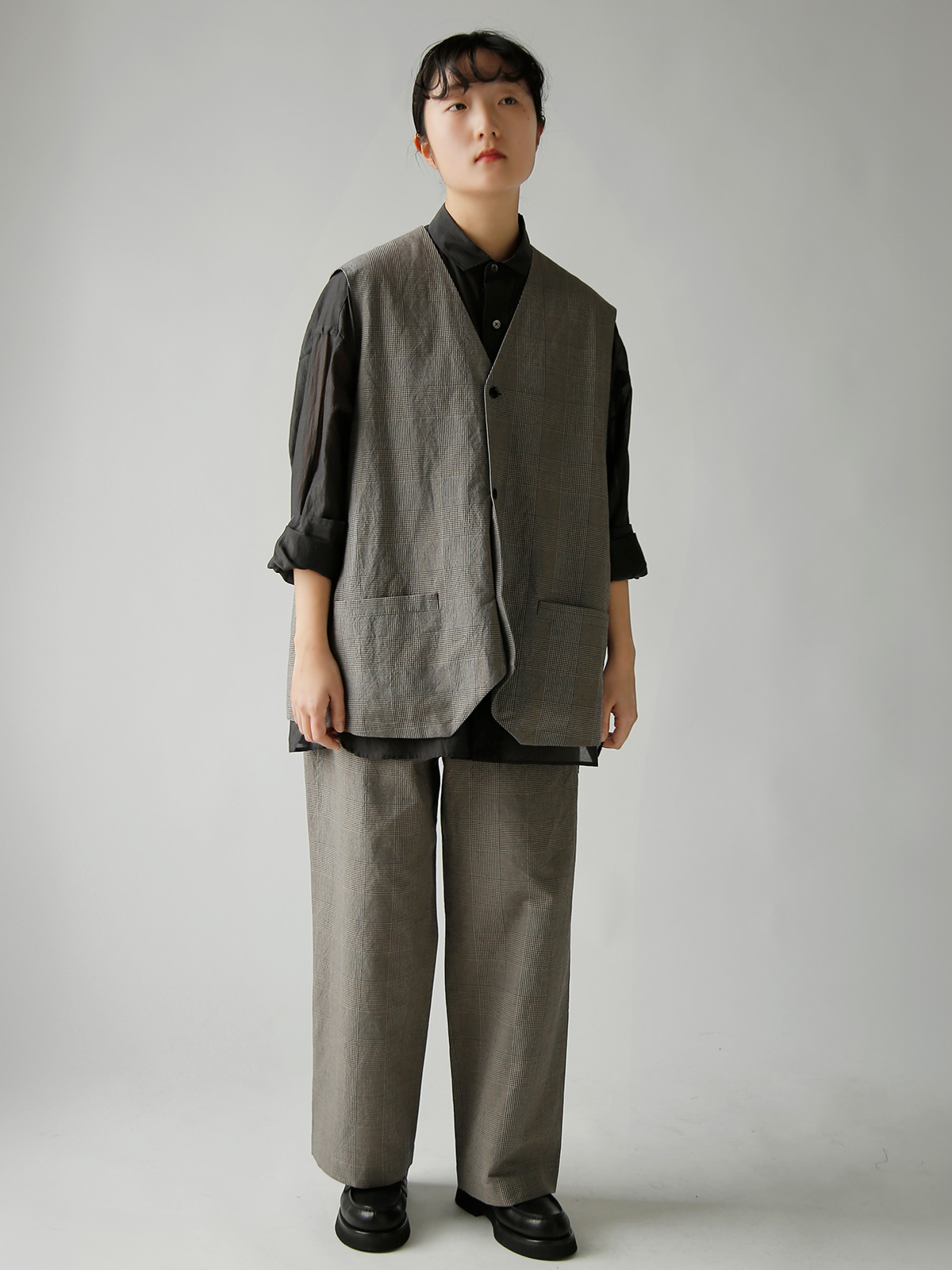 TOUJOURS(�g�D�W���[)�r�X�R�[�X�R�b�g�����l�� �O�����`�F�b�N �x�X�g �gOversize Vest�h ym44jv03