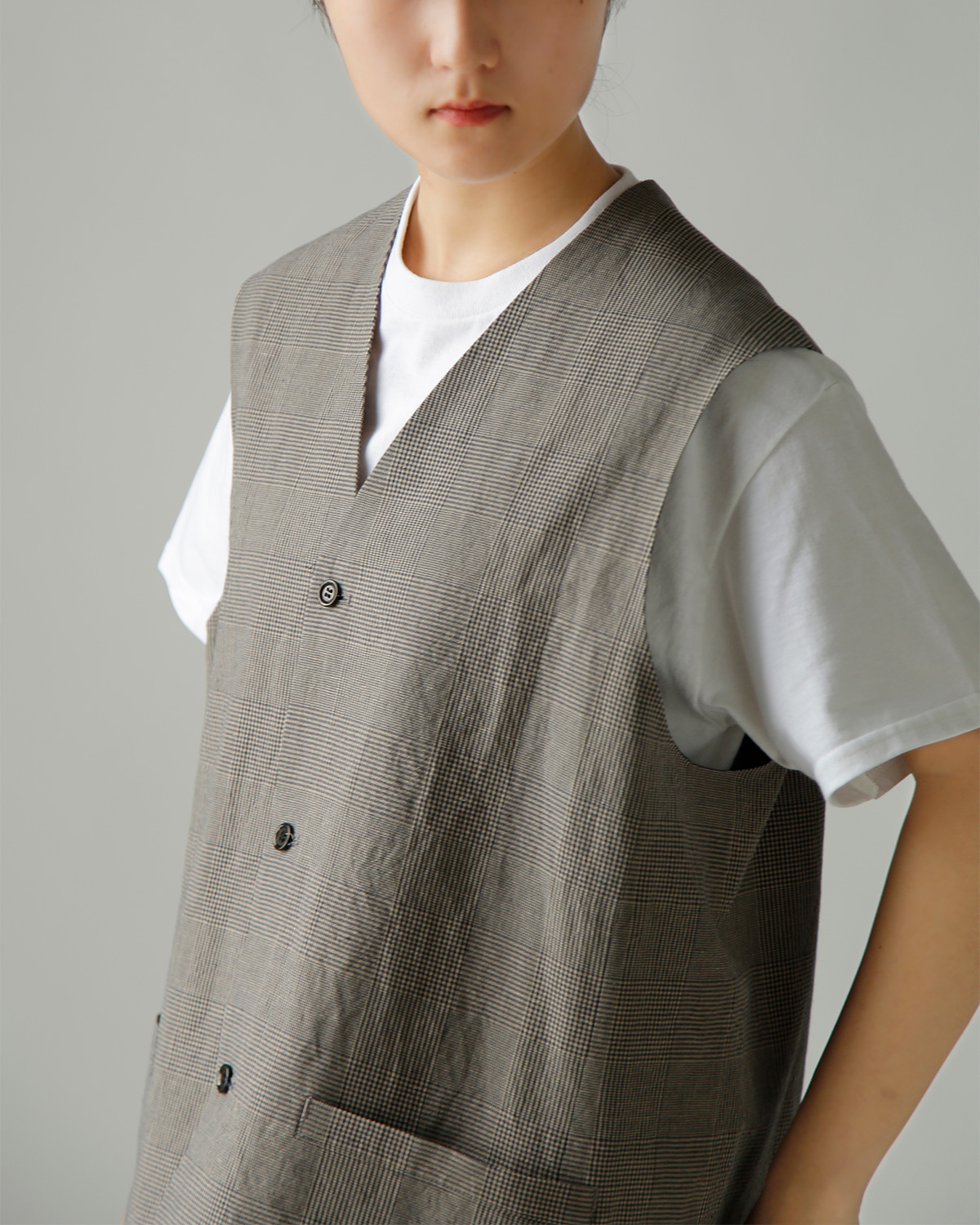 TOUJOURS(�g�D�W���[)�r�X�R�[�X�R�b�g�����l�� �O�����`�F�b�N �x�X�g �gOversize Vest�h ym44jv03