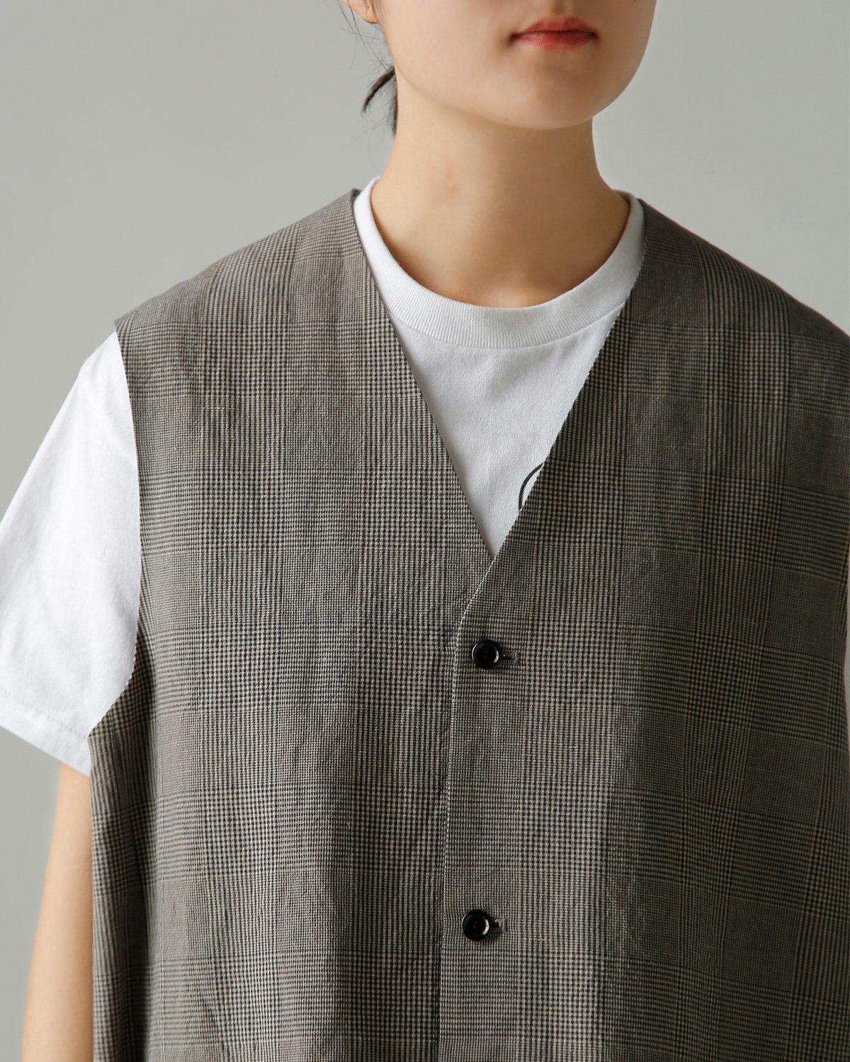 TOUJOURS(�g�D�W���[)�r�X�R�[�X�R�b�g�����l�� �O�����`�F�b�N �x�X�g �gOversize Vest�h ym44jv03