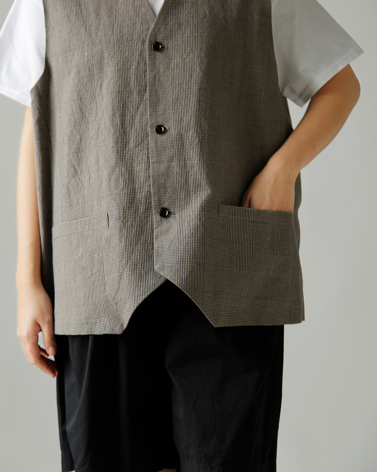 TOUJOURS(�g�D�W���[)�r�X�R�[�X�R�b�g�����l�� �O�����`�F�b�N �x�X�g �gOversize Vest�h ym44jv03