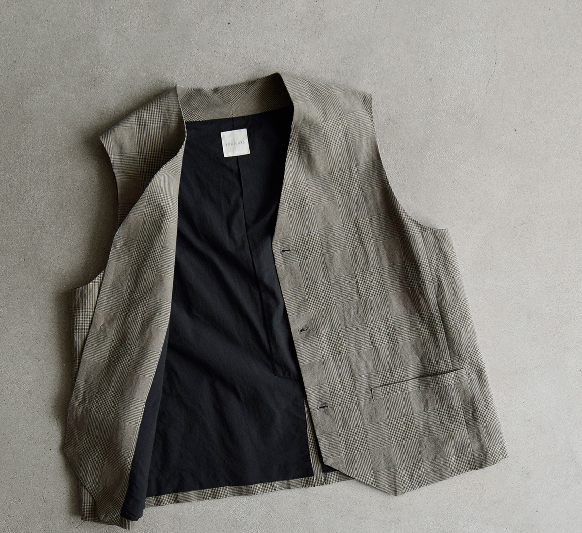 TOUJOURS(�g�D�W���[)�r�X�R�[�X�R�b�g�����l�� �O�����`�F�b�N �x�X�g �gOversize Vest�h ym44jv03