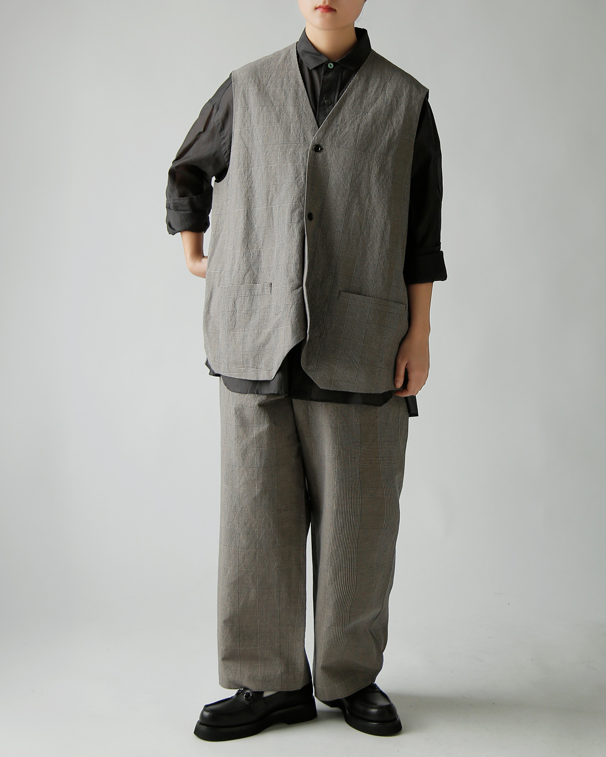 TOUJOURS(�g�D�W���[)�r�X�R�[�X�R�b�g�����l�� �O�����`�F�b�N �x�X�g �gOversize Vest�h ym44jv03