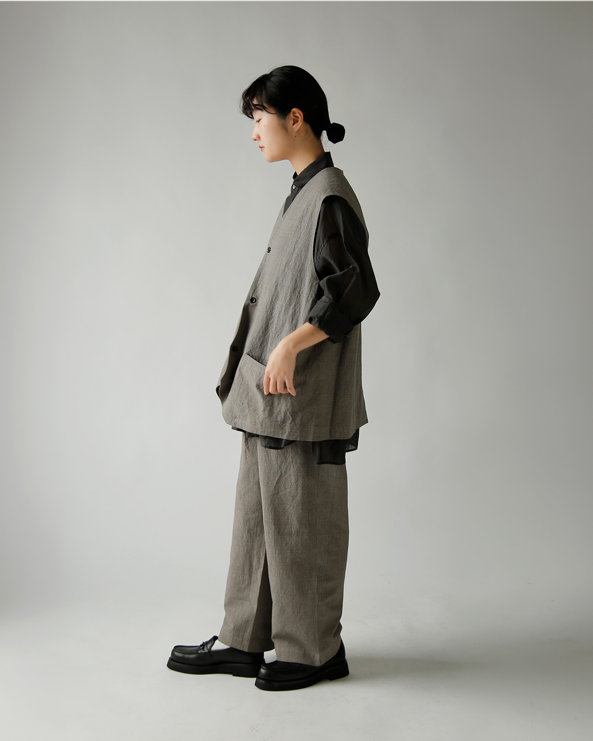 TOUJOURS(�g�D�W���[)�r�X�R�[�X�R�b�g�����l�� �O�����`�F�b�N �x�X�g �gOversize Vest�h ym44jv03