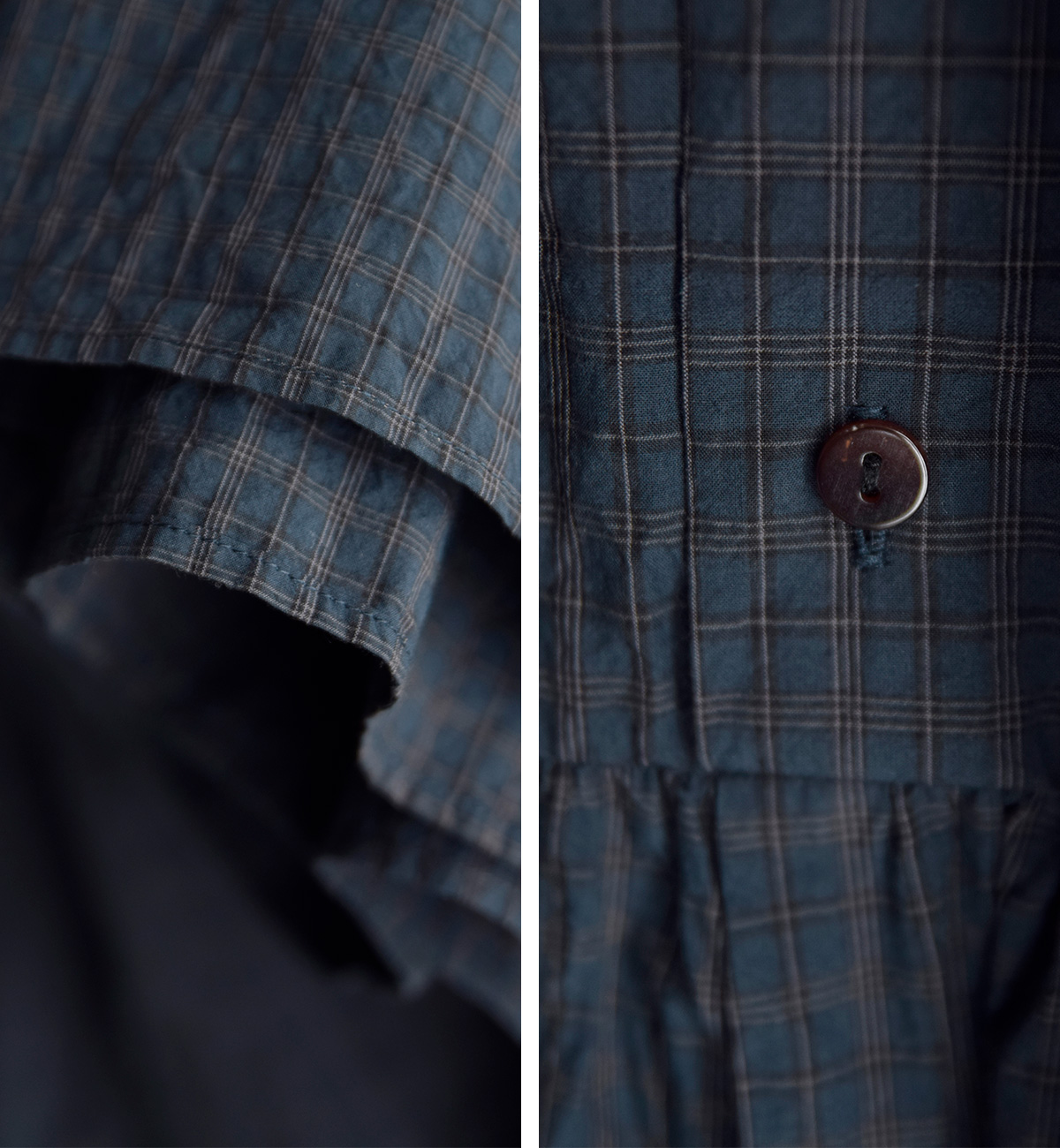 TOUJOURS(�g�D�W���[)�n�[�h�E�H�b�V���R�b�g�� �^�b�^�[�\�[���`�F�b�N �V���c�h���X �gBand Sleeve Tiered Shirt Dress�h ym44td05