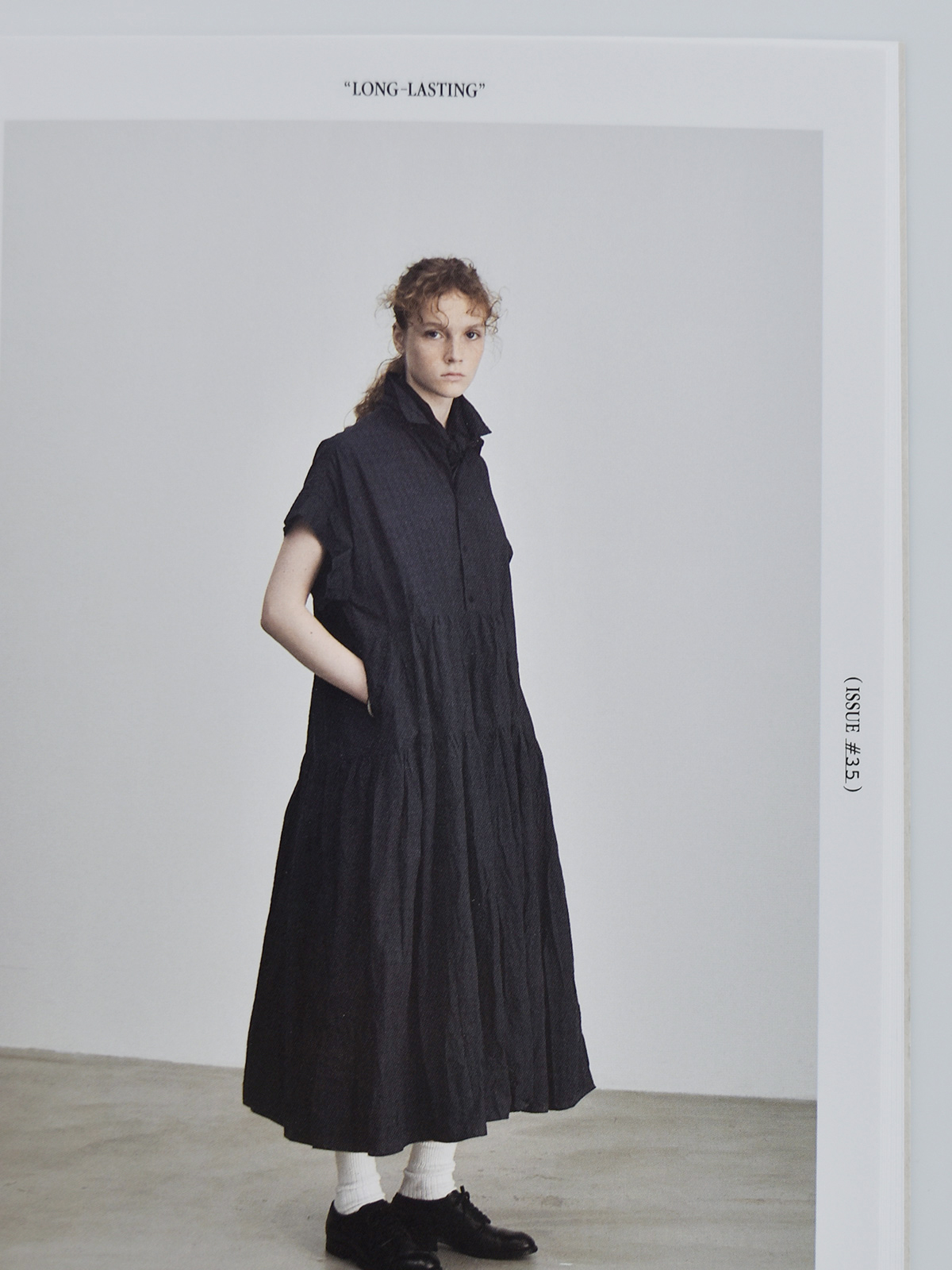 TOUJOURS(�g�D�W���[)�n�[�h�E�H�b�V���R�b�g�� �^�b�^�[�\�[���`�F�b�N �V���c�h���X �gBand Sleeve Tiered Shirt Dress�h ym44td05