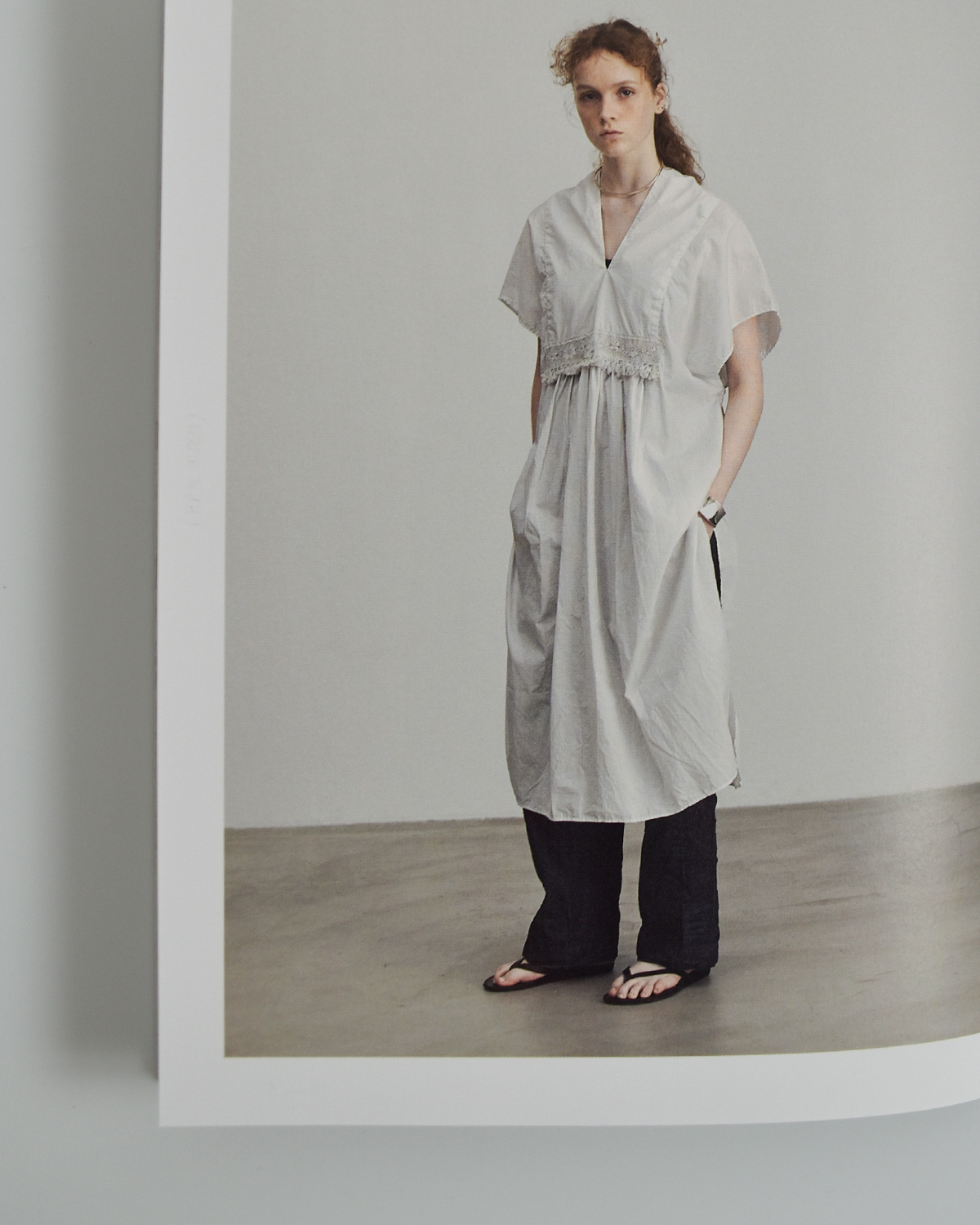 TOUJOURS(�g�D�W���[)�����N���R�b�g���y�[�p�[ �|���`���h���X �gNatural Garment Dyed Fringe Lace Poncho Dress�h ym44vd05