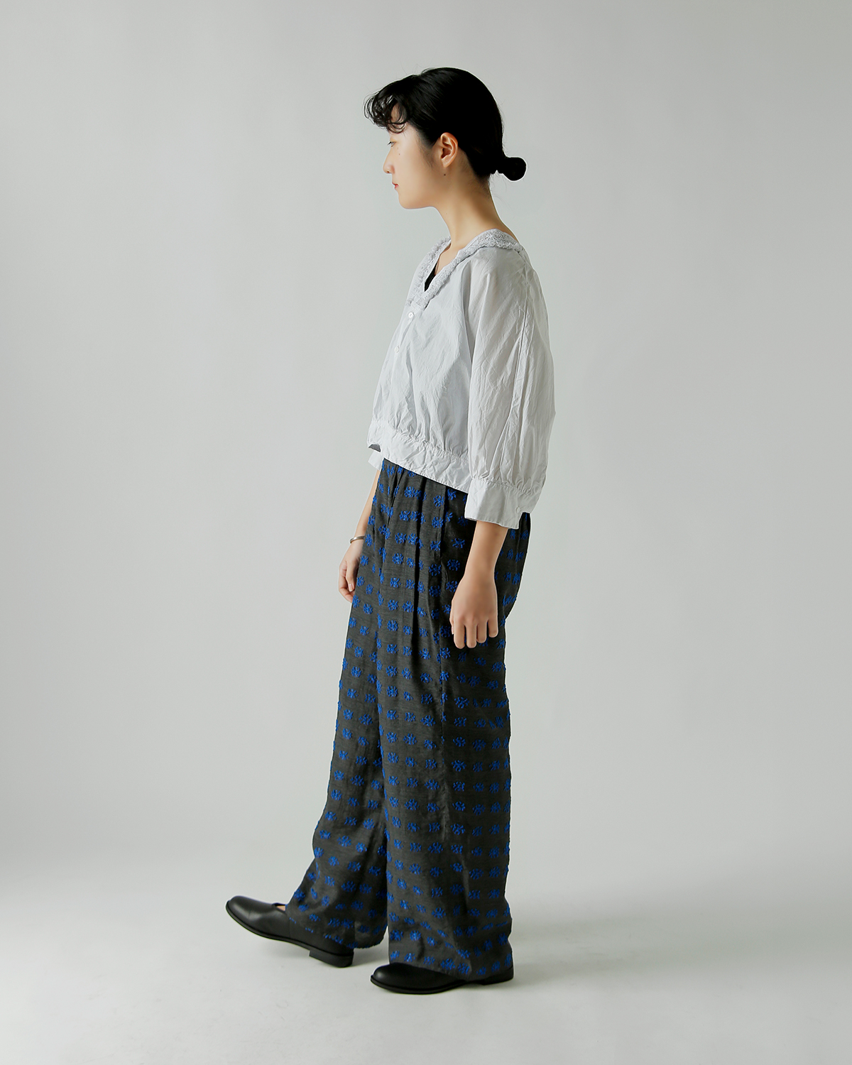 TOUJOURS(�g�D�W���[)�����N���R�b�g���y�[�p�[ �{�����V���c �gNatural Garment Dyed Fringe Lace Bolero Shirt�h ym44vs04