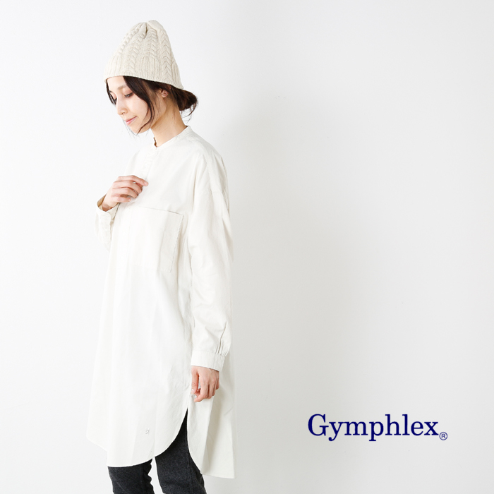Gymphlex ジムフレックス 60 2ビエラ起毛無地コットンノーカラーシャツワンピース J 1257bsd Ms
