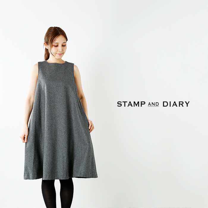 Stamp And Diary スタンプアンドダイアリー ウールソフトフランネル ノースリーブフレアーワンピース Sd73aw29 So