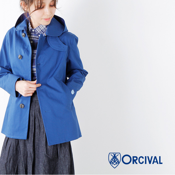 ナチュラルネイビー 新品 ORCIVAL オーシバル コットン ショート丈 ボンディングコート 紺 スプリングコート