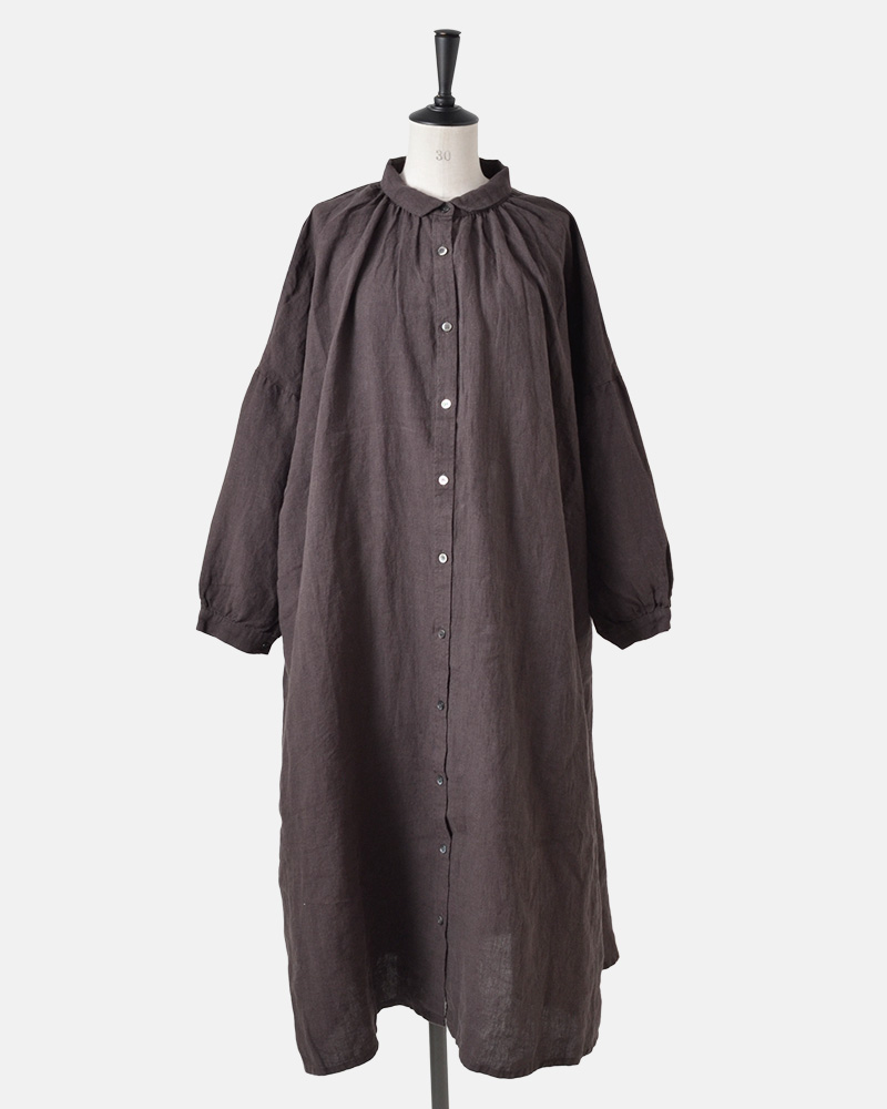 Heavenly ヘブンリー フロントボタンリネンギャザーフレアワンピース Linen Gather Shirt Onepiece 8401 Mm