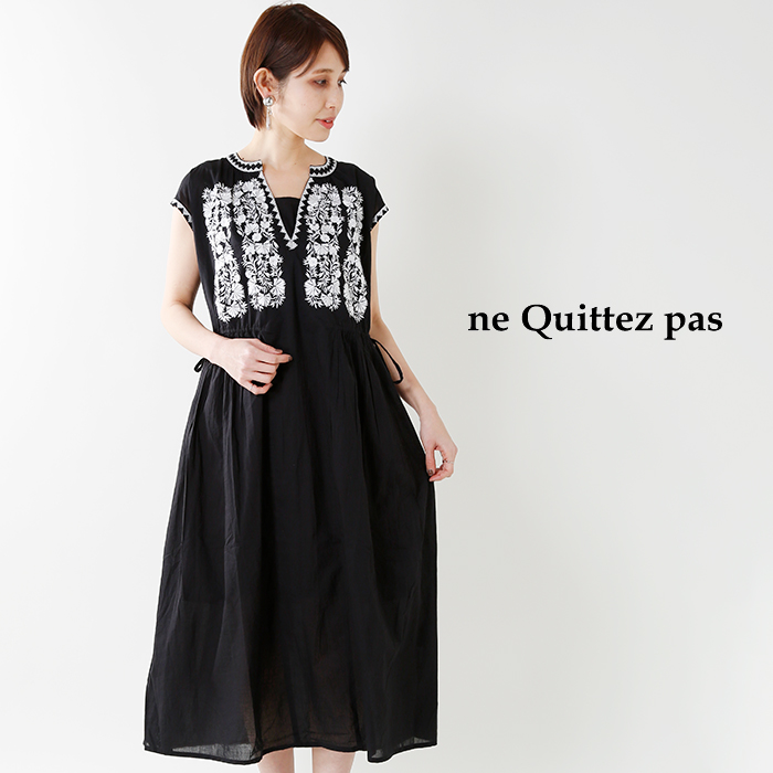 21 新作 新品 Ne Quittez 刺繍ワンピース Pas ヌキテパ ロングスカート