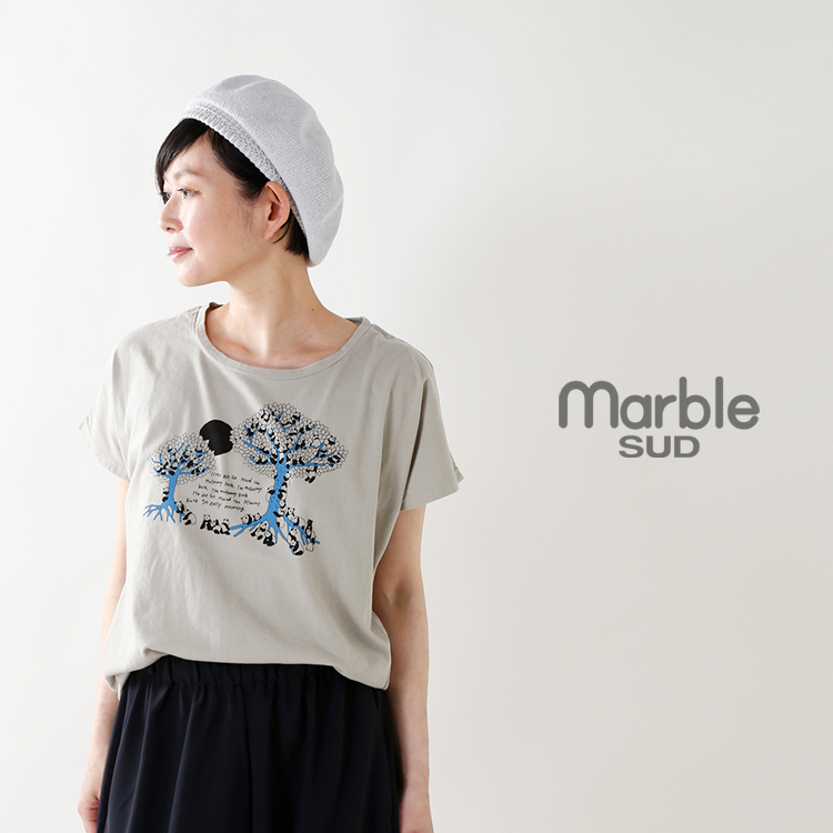 Marble Sud マーブルシュッド ビッグフレンチスリーブtシャツ 木のぼりパンダ 018s Mm