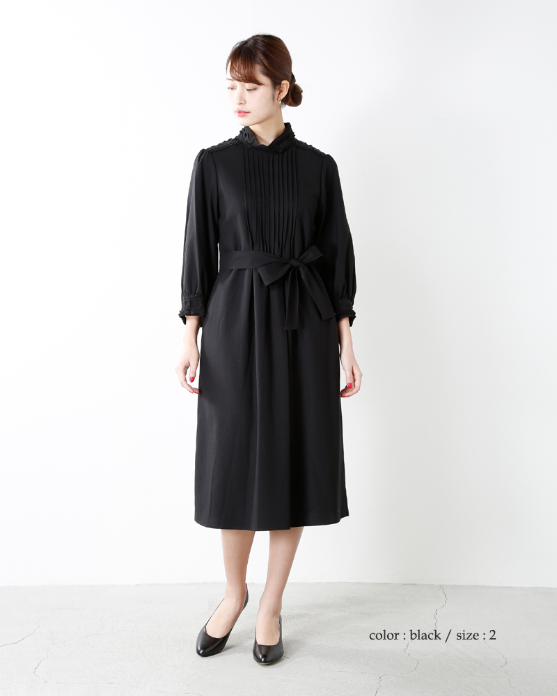Short Cut For Marks ショートカットフォーマークス 80 2ハイツイストサテンスタンドカラーピンタックワンピース 7458 Ms Piu Di Aranciato