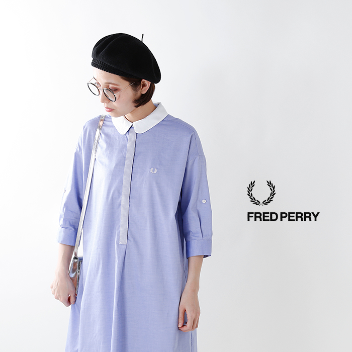 Fred Perry フレッド ペリー コットンウーブンシャツワンピース F8412 Rf