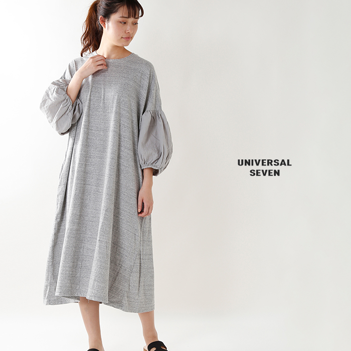Universal Seven ユニヴァーサルセブン コットンシルク天竺コンボビッグワンピース Us180ct039 Mr