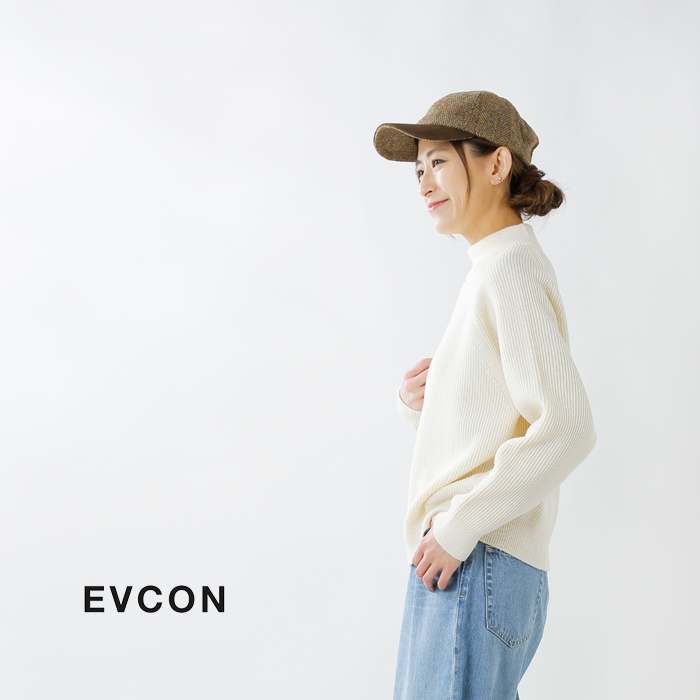 EVCON(エビコン)ローゲージモックネックニット 193-91202
