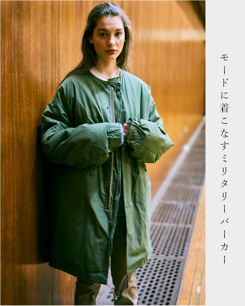 Shinzone シンゾーン オーバーサイズミリタリーノーカラーコート Field Parker 19amsco64 Sn