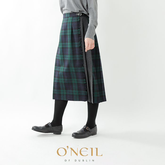 週間売れ筋スカートO'NEIL of Dublin オニールオブダブリン プリーツラップスカート