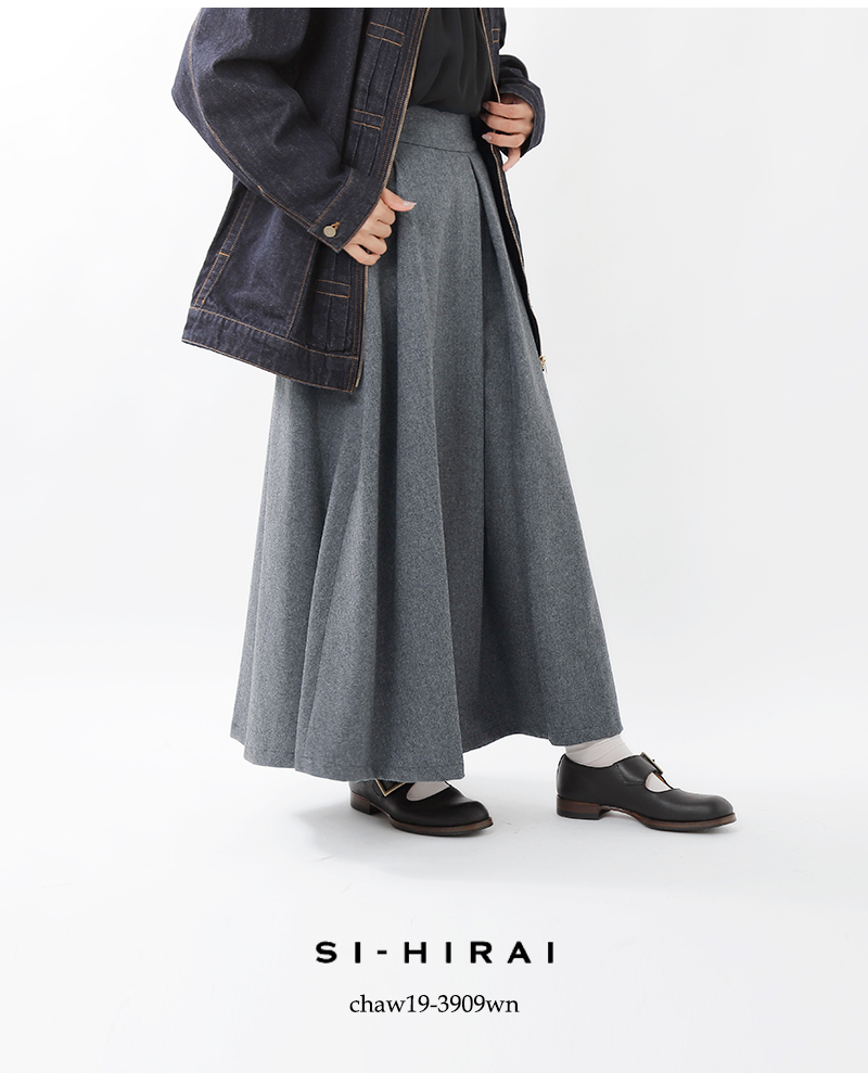 SI-HIRAI(スーヒライ)1/14トップフランネルサーキュラーロングスカート chaw19-3909wn