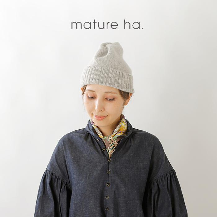 mature ha.(マチュアーハ)カシミヤセーブルプリーツニットキャップ“pleats knit cap” mk-3002-ma |  iroma..aranciato