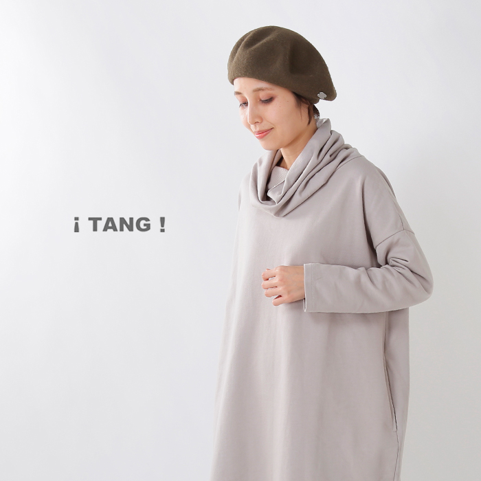 Tang タング コットンミニ裏毛タートルネックワンピース es Yn