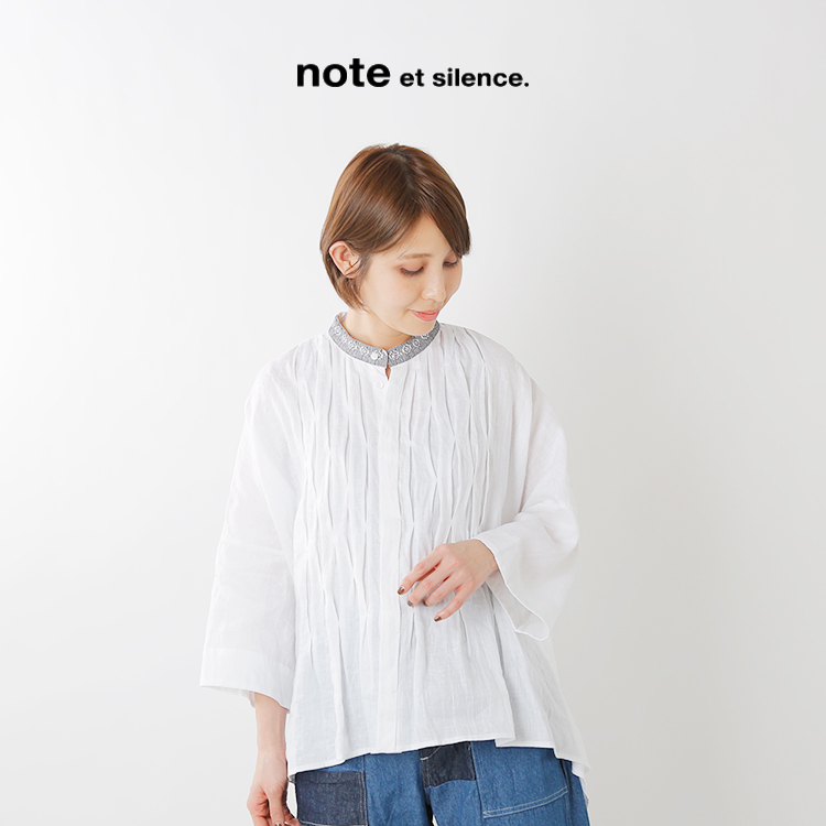 Note Et Silence ノートエシロンス リネン衿刺繍ワイドブラウス 26 01 Bl 002 19 1 Mm Note Et Silence ノートエシロンス リネン衿刺繍ワイドブラウス 26 01 Bl 002 19 1 Mm