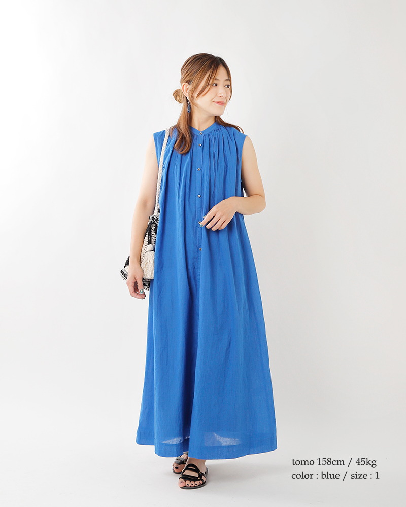 Soi E ソア コットンカディバンドカラーノースリーブワンピース 06 Mt