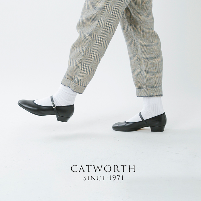 Catworth キャットワース イタリアンカーフローヒールストラップパンプス Cat06 Rf