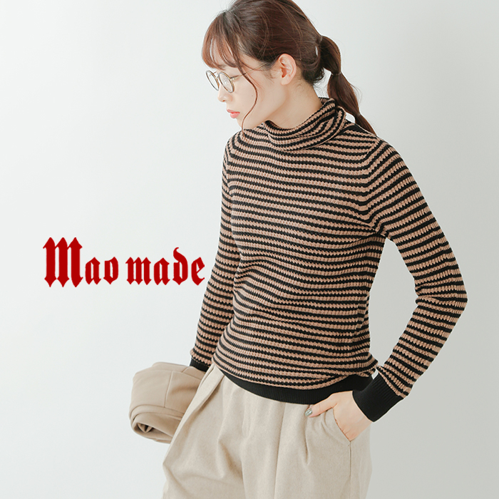 Mao Made マオメイド コットンワッフル編みタートルネックニットプルオーバー o Rf