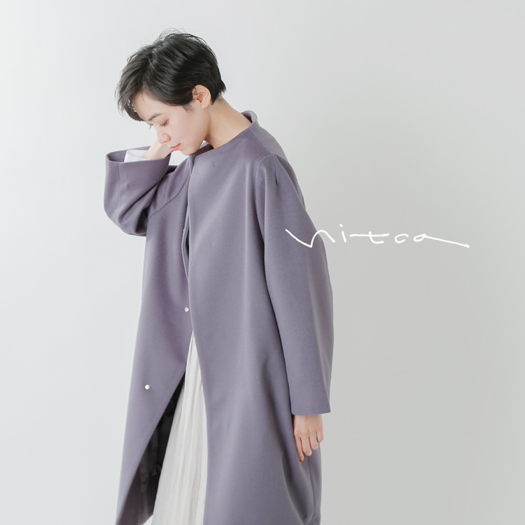 クーポン対象 Nitca ニトカ ウールカシミヤ強圧縮ビーバーコクーンコート 22 01 Co 003 19 2 Fn