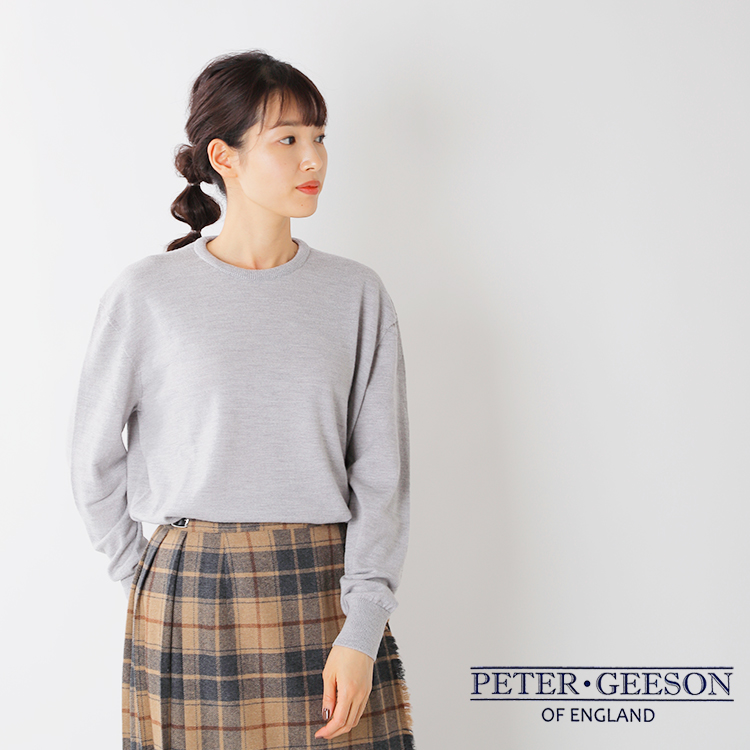 クーポン対象 Peter Geeson ピーターギーソン クルーネックニットプルオーバー Crew Neck Mm