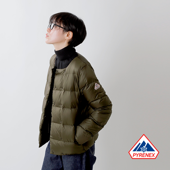 Pyrenex ピレネックス マットタフタナイロンノーカラーダウンジャケット Cannes Hwo061 Yh