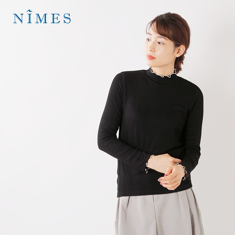 Nimes ニーム リブフリルハイネックプルオーバー Nfc Mm