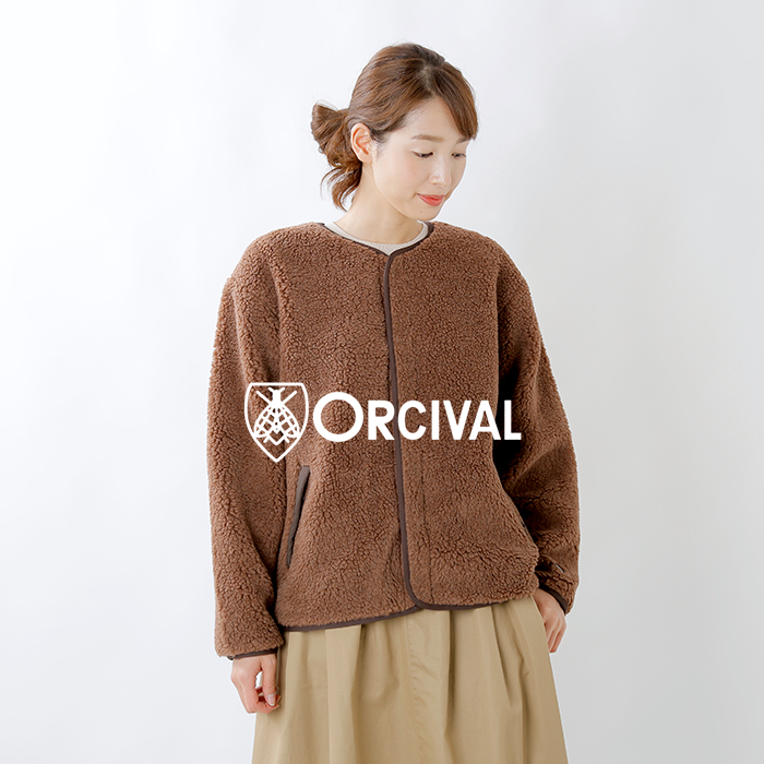 海外出荷不可 Orcival オーチバル オーシバル ウールボアカーディガン Rc 80wba Yh Piu Di Aranciato
