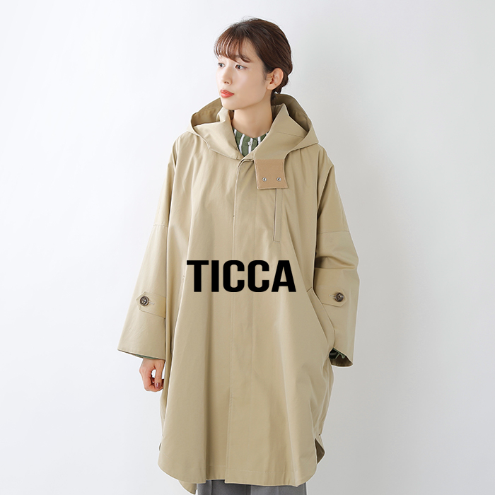 Ticca ティッカ コットンモッズポンチョコート Tbka 113 Hm