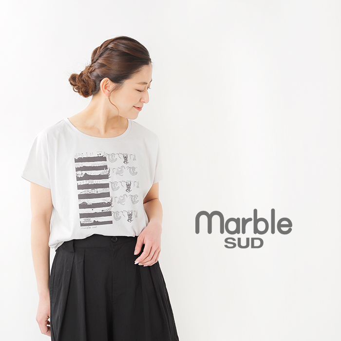 marble SUD(マーブルシュッド)ビッグフレンチスリーブTシャツ“ナマケ遺産” 01as003083