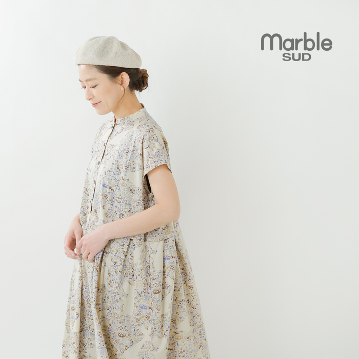 marble SUD(マーブルシュッド)ウエスト切り替えタックワンピース“Moomin Shadow” 03as014067
