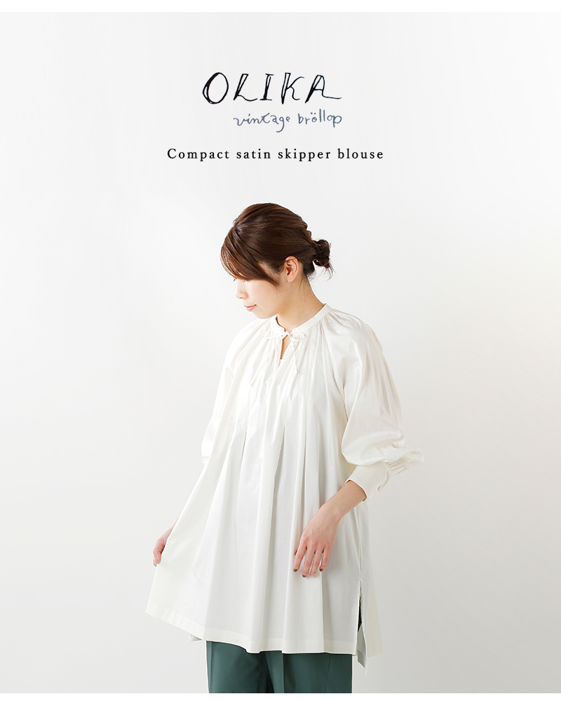 Olika オリカ コンパクトサテンスキッパーブラウス 18 01 Bl 003 1 Yn