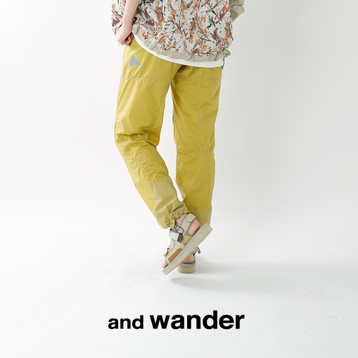 And Wander アンドワンダー Wウィーブウィンディパンツ 574 Ma Iroma Aranciato
